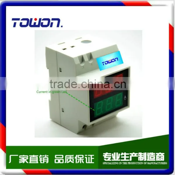 Din Rail Dual LED Display Voltage and Current Meter Din-rail Voltmeter Ammeter Range AC 200-450V 0.1-99.9A photo-2