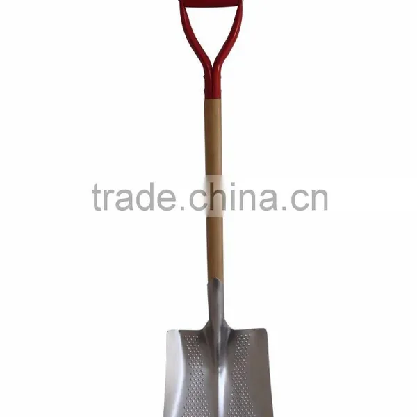 10" Square Aluminum Snow Shovel With Wooden Y - Shaped Handle