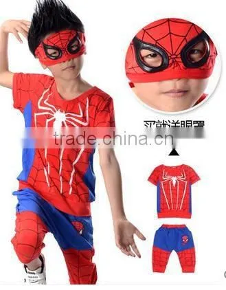 The 2015 Boys in the Summer Wear Suits New Children Children Cartoon Short Sleeved Spider Man Two Piece photo-4