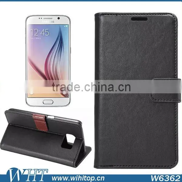 China Supplier Retro Wallet Case for S6,Flip Leather Case for Galaxy S6 With Card Holder photo-3