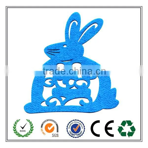 Customized Laser Cut Easter Decoration Rabbit Felt Coaster