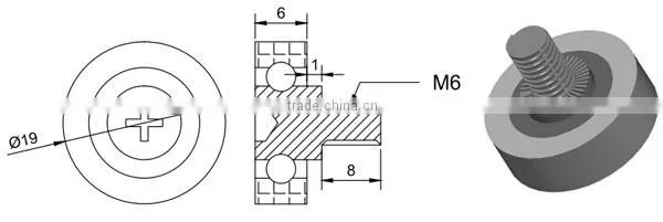 2016 Best Selling DR19 Sliding Door Drawer Slide Track and Roller photo-2