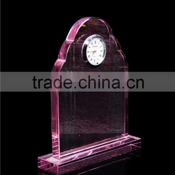 New Arrival K9 Pink Crystal Desktop Clock With Crystal Base For Novelty Gift photo-2