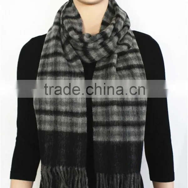 Double Faced Plain Wool Scarf With Tassel