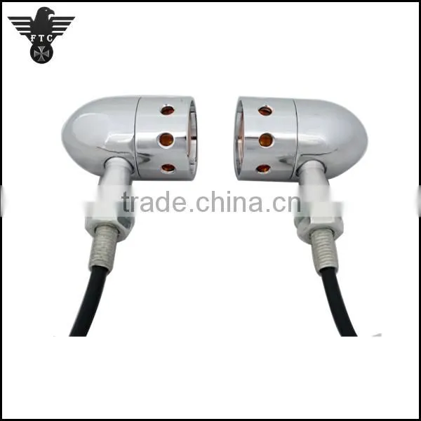 Aftermarket Custom Chrome LED Harley Chopper Motorcycle Turn Signals photo-4