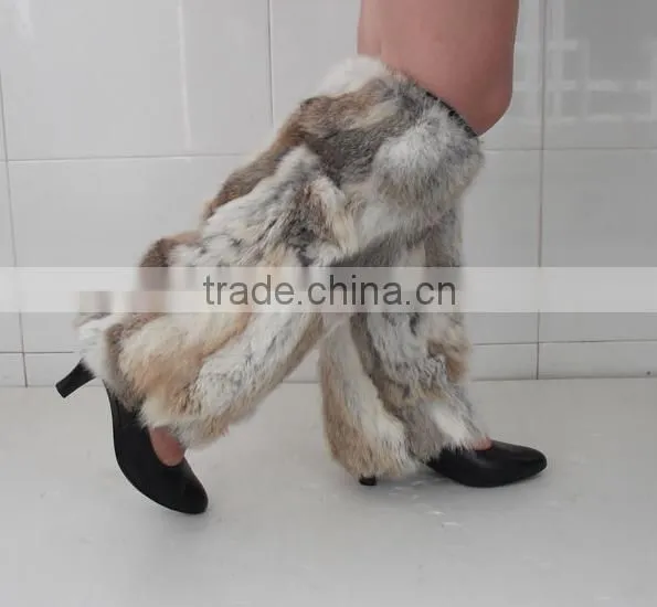 Genuine Rabbit Fur Leg Warmer OEM/Wholesale /Retail photo-2