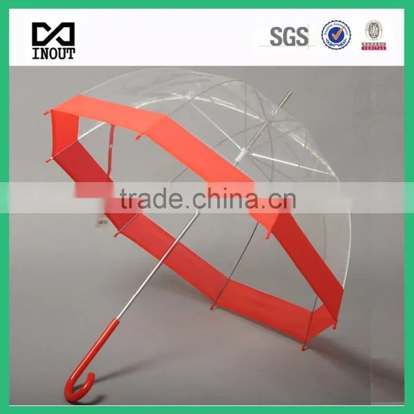 London Transparent Custom Printed Straight Rod Dome Umbrella Wholesale