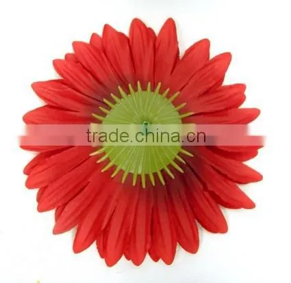 Artificial Flowers Diameter 14.5cm Red Silk Big Gerbera Flower Head photo-3