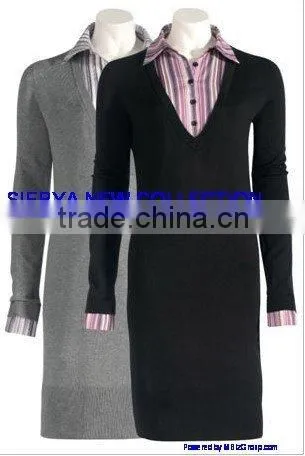 Lady's Long Dress Sweater