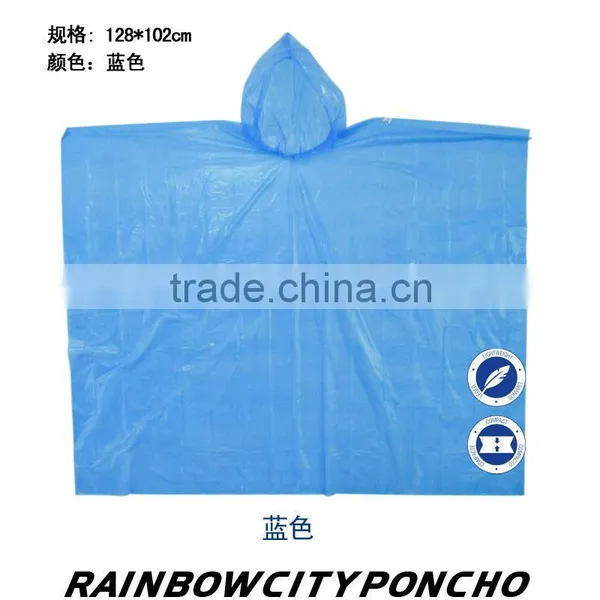 Disposable PE Colorful Transparent Raincoat, PE Poncho