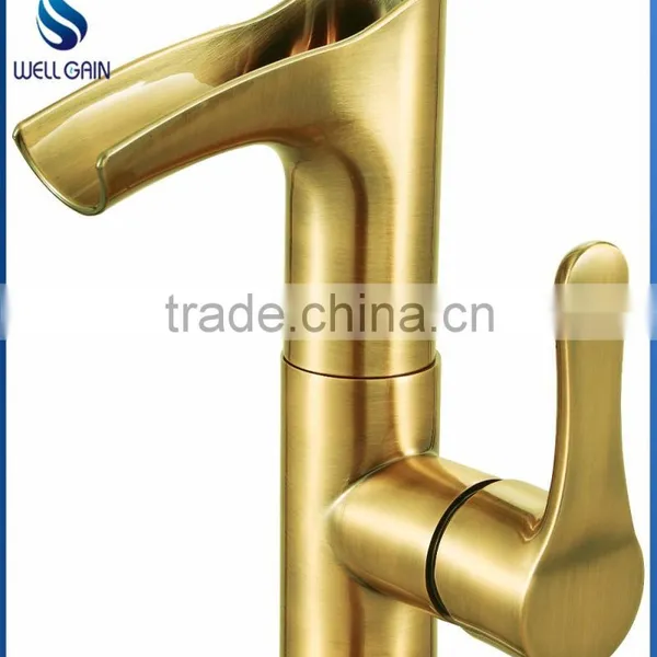 Lavatory Basin Faucet LED Brass Basin Mixer Wall Mounted Basin Tap
