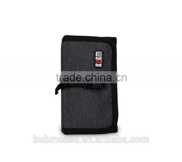 Top BUBM Small Black Nylon Spring Rolls Folding Cable Bag,USB Flash Drive Bags photo-4