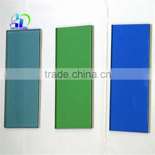 Lake Blue Reflective Color Tinted Glass Gold Reflective Glass for Window Tea Color Tinted Glass photo-4