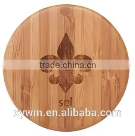 Kitchen Cylinder Gift Bamboo Wooden Round Salt Box photo-3