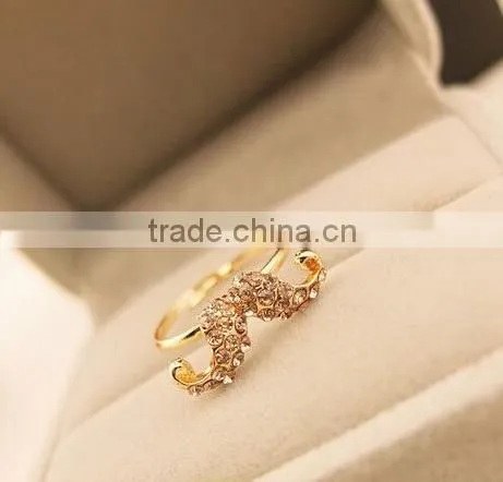 Humor and Popular Smart Mustache Diamante Rings photo-3