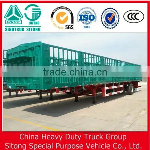 40ft Livestock Trailers,3 Axle Cattle Cage Trailer for Sale photo-2