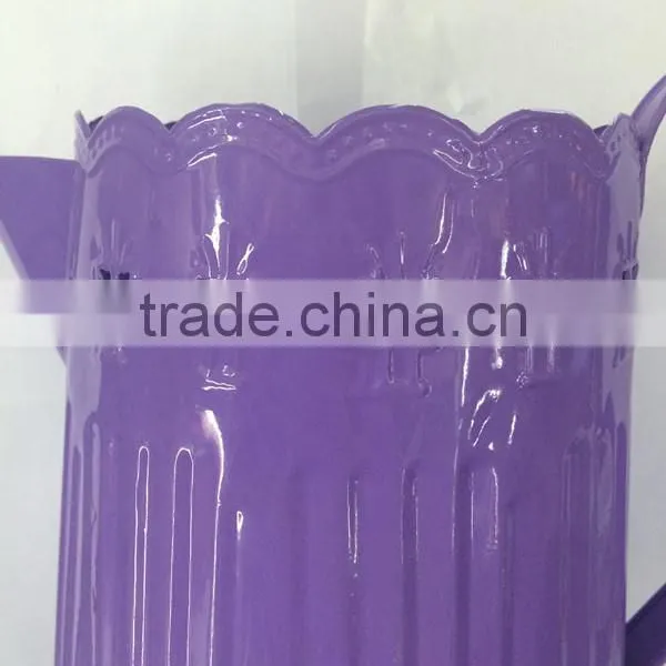 Made in China Cheap Decorative in Bulk Small Wholesale Galvanized Watering Cans With Vertical Stripes photo-6