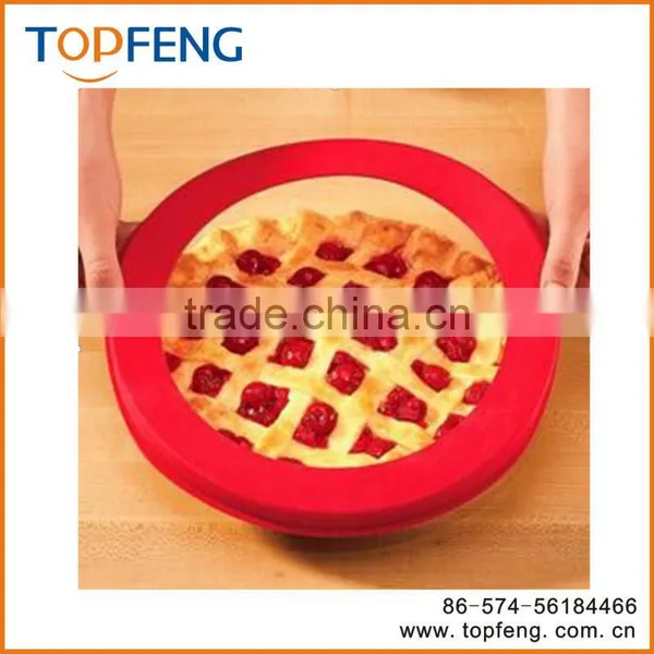 Silicone pie crust shield , pie protector