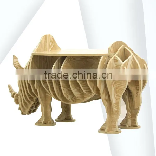 Rhinoceros Puzzle Table,Creative Animal Furniture,MDF DIY Assembled Table For Fashion Living Room,Wooden Animal Furniture photo-4