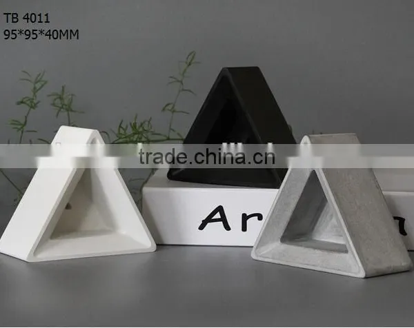 Architectural Decor Triangle Planter Pot Concrete Succulent Holder photo-4