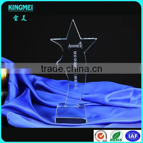 KM-ZP71 2015 Wholesale Clear Custom First Class Glass Medal Crystal Color Glass Trophy Star Trophies photo-2