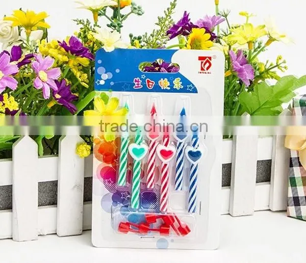 Love Heart Colour Screw Thread Birthday Candle Wholesale photo-5