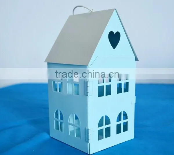 Fashion Little House Heart Metal Candle Holder Iron Lantern Home Decoration Chirstmas Decoration Farol de Metal
