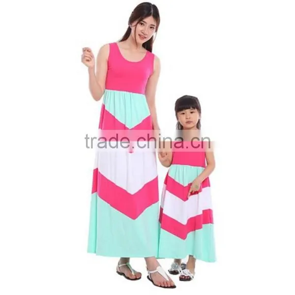 Chevron Strip Mommy And Me Maxi Dress 2016 photo-3