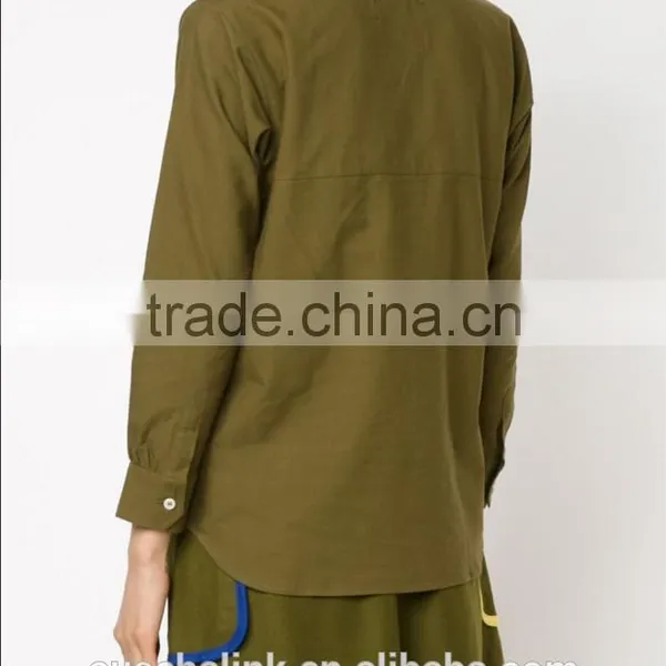 New Arrival Khaki Patch Pocket Fancy Casual Shirt OEM Service photo-3