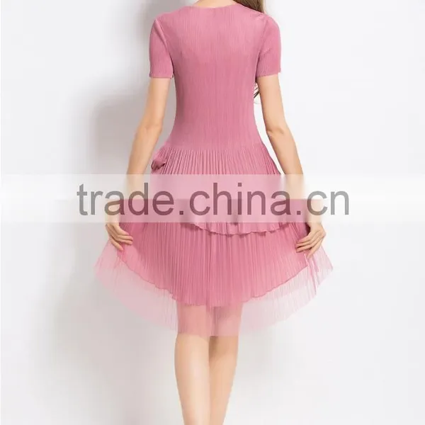 New Style Crumple Shell 3d Flower Splicing Dresses for Woman photo-5