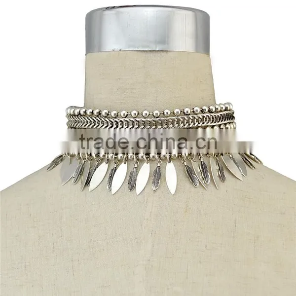 Fashion Vintage Boho Women's Short Necklace Choker Necklace Charm Clavicle Chain Jewelry Silver photo-2
