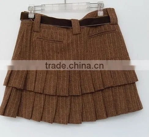 2016 Sexy Lady Coffee Yarn Dyed Ruffle Skirt for Summer photo-2