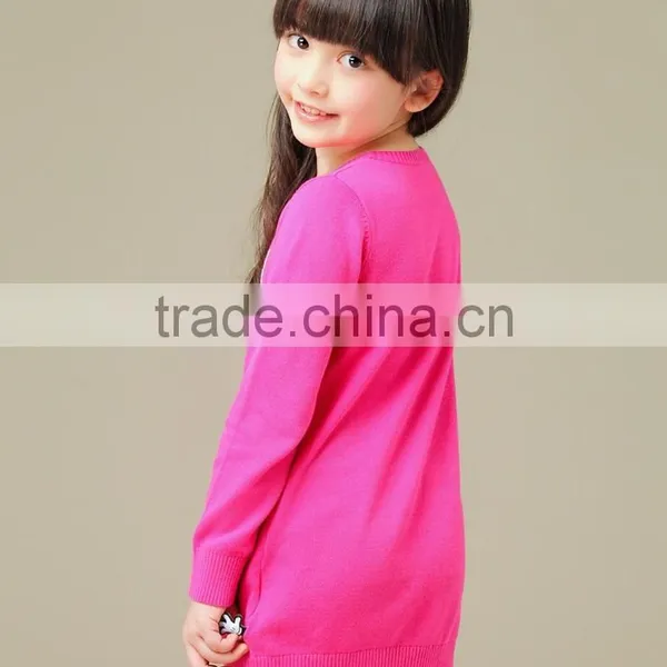 Print Letters Spring Rose Red Longth Sleeve Pullover for Girls photo-2