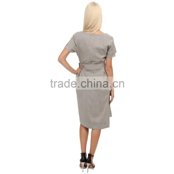 Ladies Dress Tailor Linen Dress for Cocktail Evening Party Dress photo-2