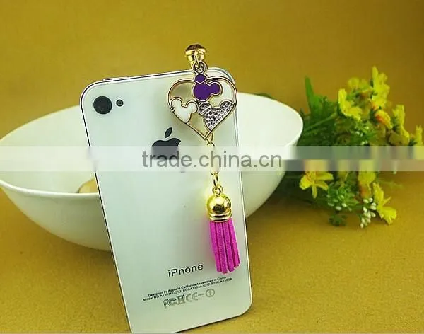 Innovative Dust Plug Fashion Heart Design Dustproof Jewelry With Tassels photo-2