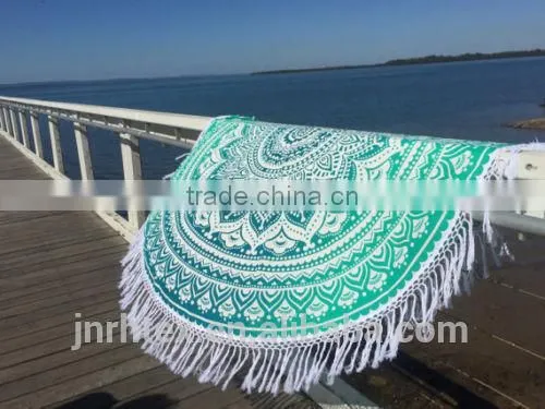 Custom Cotton Printing Round Beach Towels With Tassels photo-4