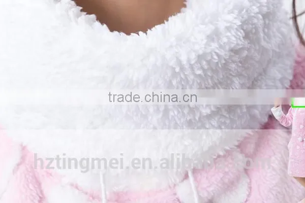 Popular Long Style Design Cute Girls and Women's Coral Fleece Night Skirt Hearted Bathrobe and With Round Collar photo-5