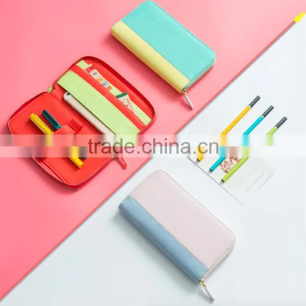 A6 Size PU Material Planner With Zipper Sweety Color Daily Planner Diary photo-2