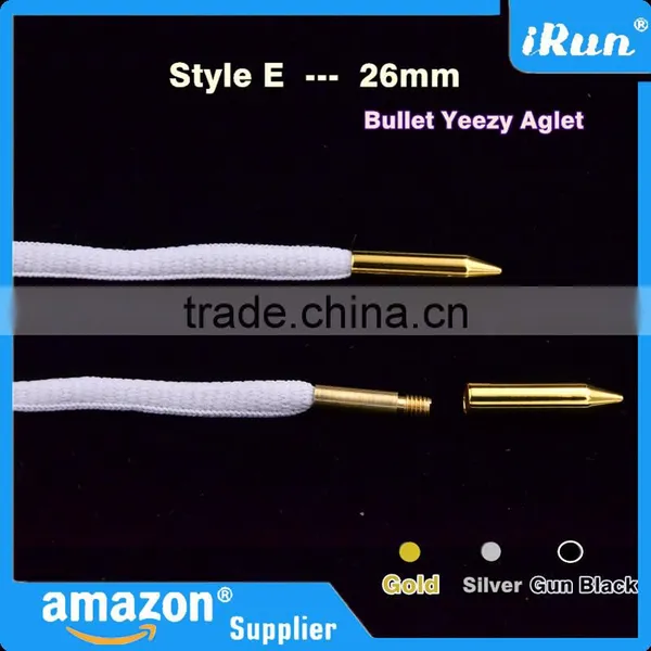 (MOQ:100pcs) 26mm Yeezy Lace Bullet Metal Tips for Sneaker Shoes - Metal Aglets Shoelaces Tips Replacement for Air Yeezy Shoes photo-4