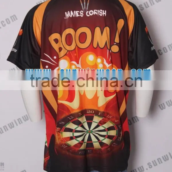 Fashional Design Sublimation Printing Custom Dry Fit Sublimation Print Dart Shirts Men Jersey photo-2