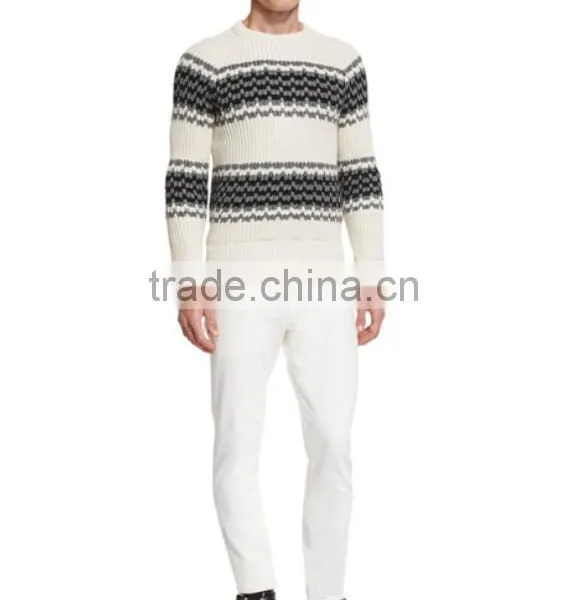 Crew Neckline Fashion Mens Sweater 2017 Pullover Men Wholesale Fitted Rib Sweater photo-3
