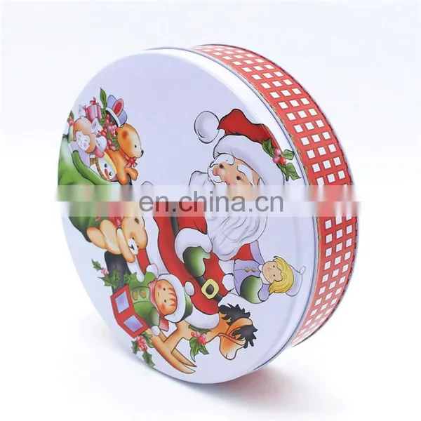 Santa Claus Designed Christmas Tins With Round Tin Box Shape photo-5