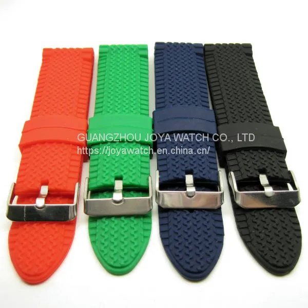 18 20 22 24 26 28 30mm Silicone Rubber Composite Stitch Watch Band Strap Wholesale OEM Supplier photo-2
