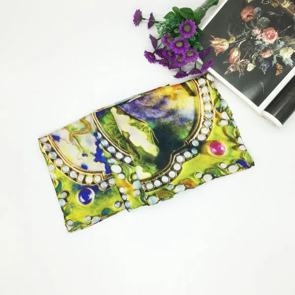 Super Soft Lady's Fashionable Custom Digital Printed Silk Scarf photo-3