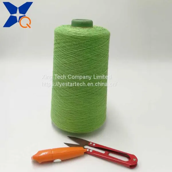 Fluorescent Green Ne21/2plies 10% Metal Fiber 90% Polyester Staple Fiber for Knitting Hand Feeling Touch Screen Gloves-XT11761 photo-2