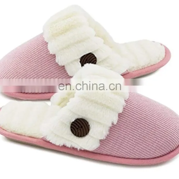 Wholesale Warm Memory Foam Coral Velvet Lined Cozy Winter Indoor Outdoor House Slippers With Non-Slip Rubber Sole photo-2