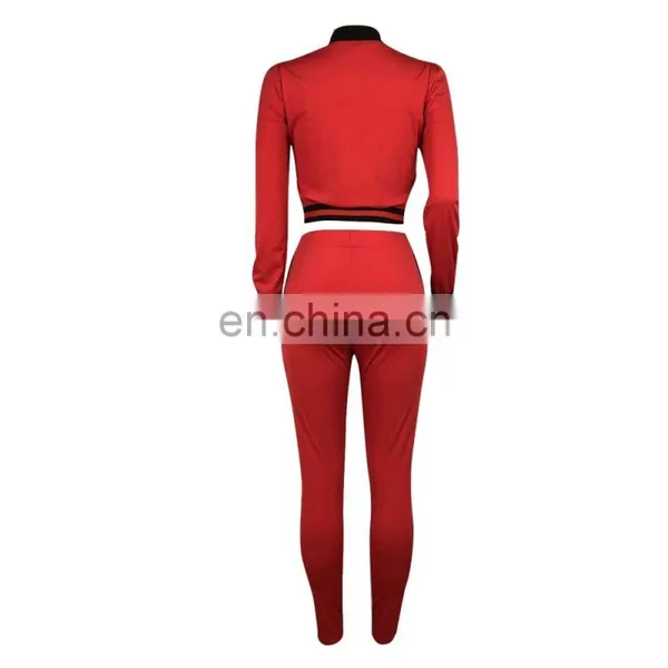 Women Sexy Letter Printing Crop Top Workout Legging Casual Tracksuit Set photo-4