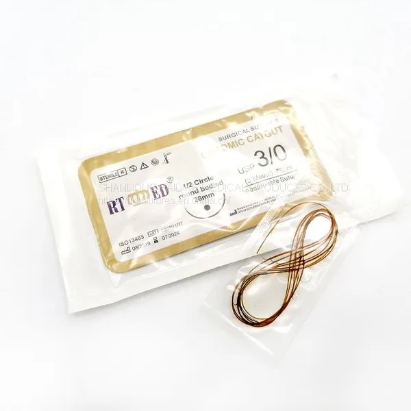 Absorbable Surgical Plain Cought Suture With Neddle, ISO CE Fsccertification, USP7/0-USP4 photo-3