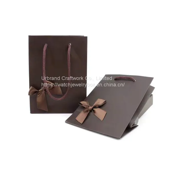 Brown Bow Jewelry Packing Box Ring Necklace Earrings Bracelet Box Gift Handbag Matching photo-2