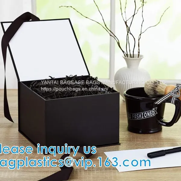 Luxury Cardboard Folding Box Magnetic Closure Rigid Collapsible Paper Foldable Gift Boxes For Clothes Or Flower BAGPLAST photo-3